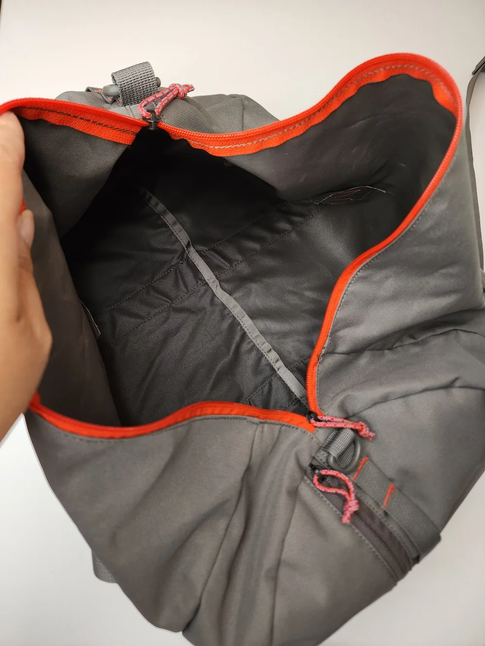 REI gray duffel